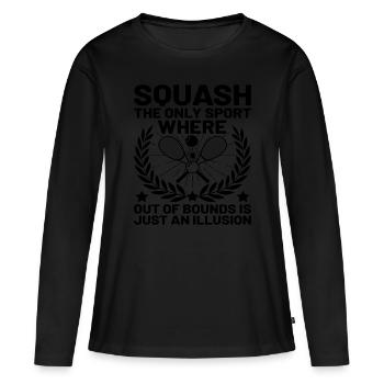 Joueur de squash Joueur de squash Joueur de tennis Raquetball Spor - T-shirt manches longues Premium bio Femme - noir - Devant - Julia (174cm)