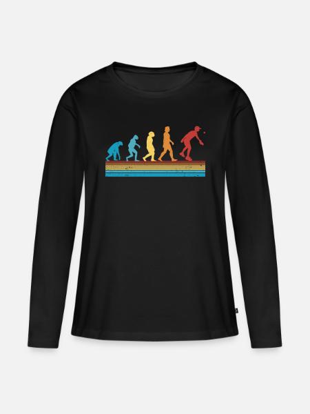 Pickleball Evolution Pickleballspieler - Frauen Premium Bio Langarmshirt - Schwarz