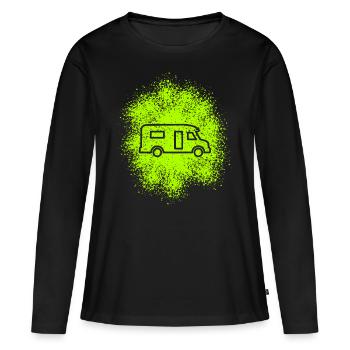 Semi-integrated motorhome semi-integrated living area - Women's Premium Organic Long Sleeve Shirt - black - Front - Julia (174cm)