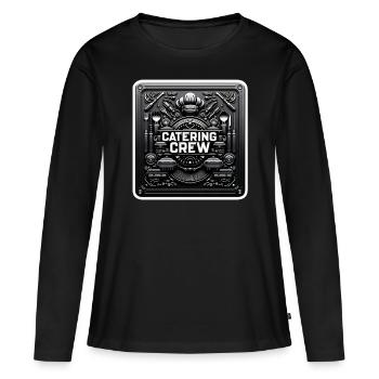 Équipe de restauration 8 - T-shirt manches longues Premium bio Femme - noir - Devant - Julia (174cm)