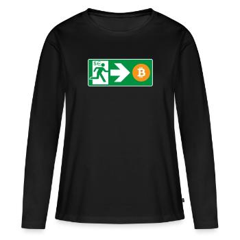 Notausgang Bitcoin Bitcoiner - Frauen Premium Bio Langarmshirt - Schwarz - Vorne - Julia (174cm)