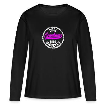 Cool grannies riding bicycles - Women's Premium Organic Long Sleeve Shirt - black - Front - Julia (174cm)