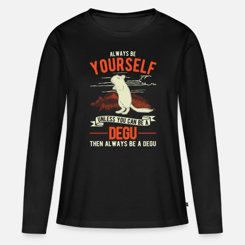Always be yourself Degu Walddegu - Frauen Premium Bio Langarmshirt - Schwarz