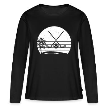 Floorball Sticks Floorball Ball Floorball Player F - Women's Premium Organic Long Sleeve Shirt - black - Front - Julia (174cm)