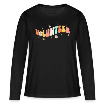 Volontaire - T-shirt manches longues Premium bio Femme - noir - Devant - Julia (174cm)