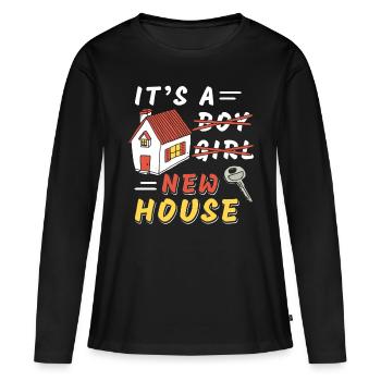 It's A New House - Women's Premium Organic Long Sleeve Shirt - black - Front - Julia (174cm)