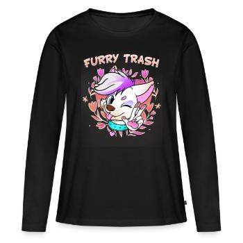 Furry Trash I Furries Convention I Anime Cosplay - T-shirt manches longues Premium bio Femme - noir - Devant - Julia (174cm)
