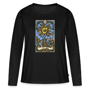 The Sun I Goth Tarot Card I Fortune Teller - Frauen Premium Bio Langarmshirt - Schwarz - Vorne - Julia (174cm)