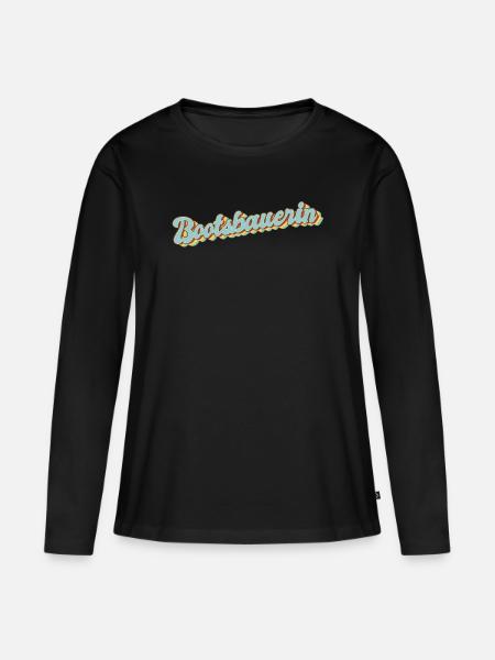 Schiffbauer Abschluss-Geschenk Bootsbauerin - Frauen Premium Bio Langarmshirt - Schwarz