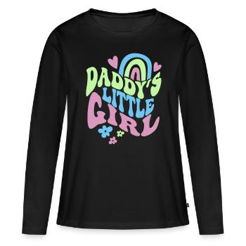 La petite fille de papa qui dit pour les filles - T-shirt manches longues Premium bio Femme - noir - Devant - Julia (174cm)