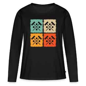 Maillet de croquet Balle de croquet Joueur de croquet - T-shirt manches longues Premium bio Femme - noir - Devant - Julia (174cm)