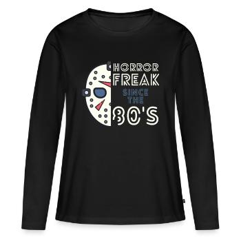 Monstre d’horreur depuis les années 80 Fan de films d’horreur vintage - T-shirt manches longues Premium bio Femme - noir - Devant - Julia (174cm)