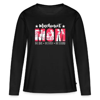 Maman machiniste L’idole Le mythe Opérateur de machine - T-shirt manches longues Premium bio Femme - noir - Devant - Julia (174cm)