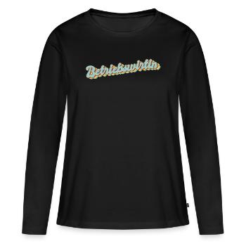 BWL Abschluss-Geschenk Betriebswirtin - Frauen Premium Bio Langarmshirt - Schwarz - Vorne - Julia (174cm)