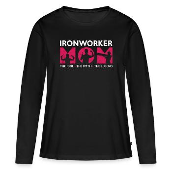 Mère ferronnière L’idole Le mythe La forge - T-shirt manches longues Premium bio Femme - noir - Devant - Julia (174cm)