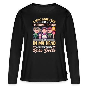 Poupée de collection Poupée en porcelaine Antique - T-shirt manches longues Premium bio Femme - noir - Devant - Julia (174cm)