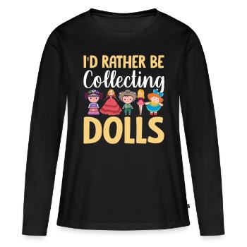 Poupée de collection Poupée en porcelaine Antique - T-shirt manches longues Premium bio Femme - noir - Devant - Julia (174cm)