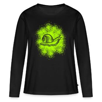 Cute snail with snail shell - Women's Premium Organic Long Sleeve Shirt - black - Front - Julia (174cm)