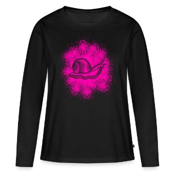 Cute snail with snail shell - Women's Premium Organic Long Sleeve Shirt - black - Front - Julia (174cm)