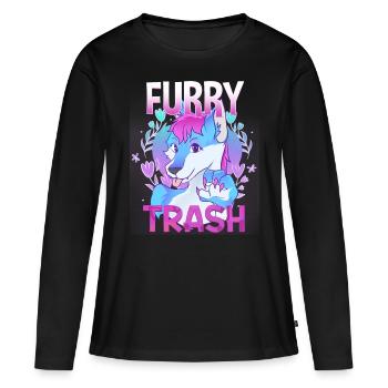 Furry Trash I Furries Convention I Anime Cosplay - T-shirt manches longues Premium bio Femme - noir - Devant - Julia (174cm)