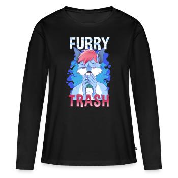 Furry Trash I Furries Convention I Anime Cosplay - T-shirt manches longues Premium bio Femme - noir - Devant - Julia (174cm)