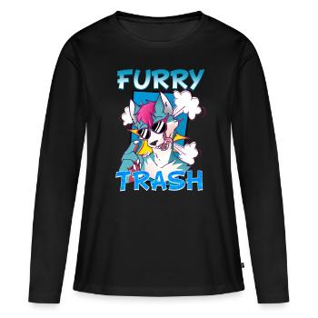 Furry Trash I Furries Convention I Anime Cosplay - T-shirt manches longues Premium bio Femme - noir - Devant - Julia (174cm)