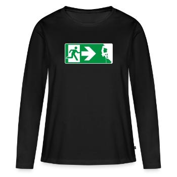 Sortie de secours escalade grimpeur - T-shirt manches longues Premium bio Femme - noir - Devant - Julia (174cm)
