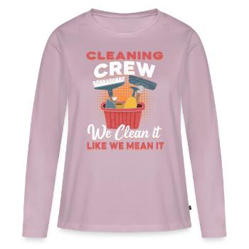 Cleaning Crew - Frauen Premium Bio Langarmshirt - Altrosa - Vorne - Julia (174cm)