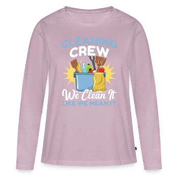 Cleaning Crew - Frauen Premium Bio Langarmshirt - Altrosa - Vorne - Julia (174cm)