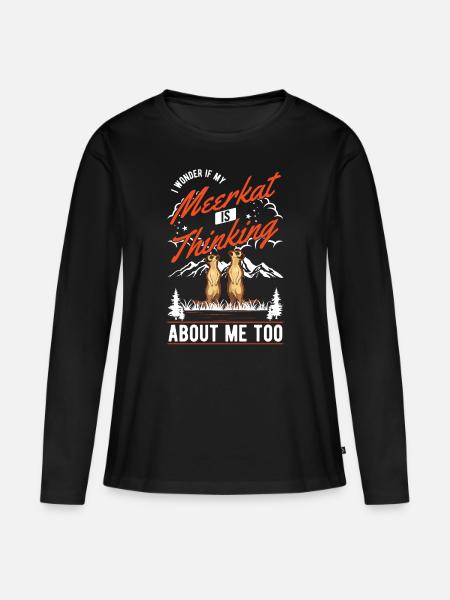Erdmännchen Surikat Meerkat - Frauen Premium Bio Langarmshirt - Schwarz