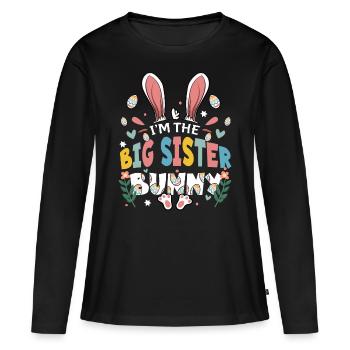 I'm The Big Sister Bunny - Frauen Premium Bio Langarmshirt - Schwarz - Vorne - Julia (174cm)