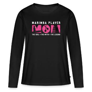 Joueur de marimba Mom The Idol Instrument de percussion - T-shirt manches longues Premium bio Femme - noir - Devant - Julia (174cm)