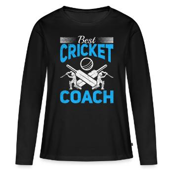 Cricket Cricket - Meilleur entraîneur de cricket - T-shirt manches longues Premium bio Femme - noir - Devant - Julia (174cm)