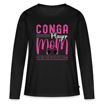 Maman joueuse de conga L’idole Le mythe L’amant de conga - T-shirt manches longues Premium bio Femme - noir - Devant - Julia (174cm)