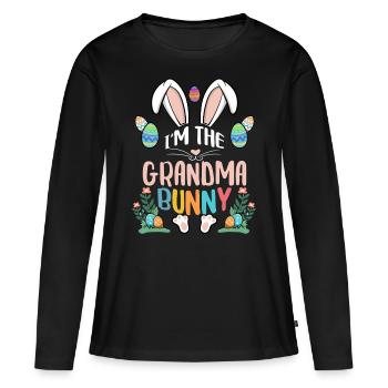 I'm The Grandma Bunny - Frauen Premium Bio Langarmshirt - Schwarz - Vorne - Julia (174cm)