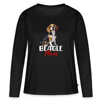 beagle maman beagle - T-shirt manches longues Premium bio Femme - noir - Devant - Julia (174cm)