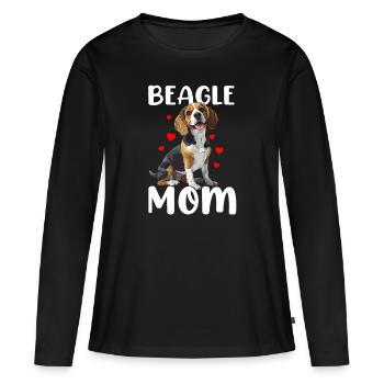 beagle maman beagle - T-shirt manches longues Premium bio Femme - noir - Devant - Julia (174cm)