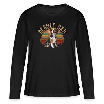 beagle papa beagle - T-shirt manches longues Premium bio Femme - noir - Devant - Julia (174cm)