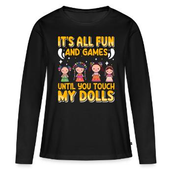 Poupée de collection Poupée en porcelaine Antique - T-shirt manches longues Premium bio Femme - noir - Devant - Julia (174cm)