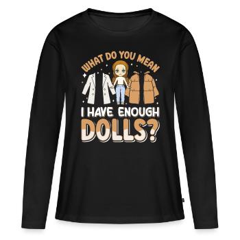Poupée de collection Poupée en porcelaine Antique - T-shirt manches longues Premium bio Femme - noir - Devant - Julia (174cm)