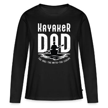 Kayakiste Papa L’Idole Le Mythe La Légende Kayak - T-shirt manches longues Premium bio Femme - noir - Devant - Julia (174cm)