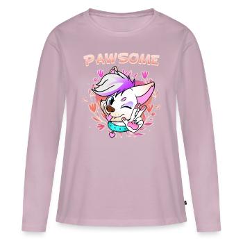 Pawsome I Furry Fandom Cospaly - Frauen Premium Bio Langarmshirt - Altrosa - Vorne - Julia (174cm)