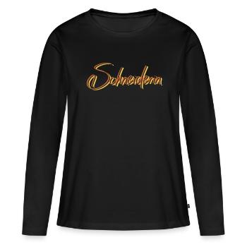 Schneidern Abschluss-Geschenk Textil-Schneiderin - Frauen Premium Bio Langarmshirt - Schwarz - Vorne - Julia (174cm)