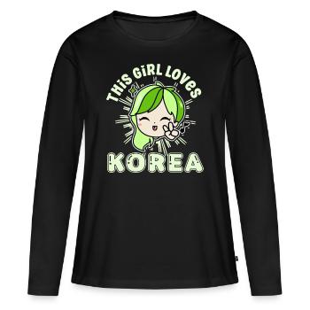 Korean Drama Enthusiast Exclusive Gifts - Frauen Premium Bio Langarmshirt - Schwarz - Vorne - Julia (174cm)