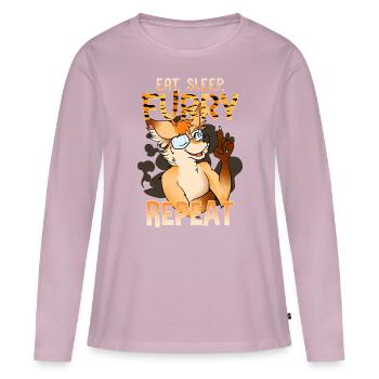 Mangia Dormi Peloso Ripeti I Furries Fandom Cosplay - Maglia a maniche lunghe ecologica premium da donna - rosa antico - Fronte - Julia (174cm)