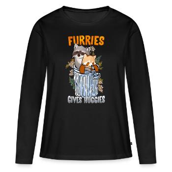 Furries give Huggies I Furry Fandom I Cosplay - Frauen Premium Bio Langarmshirt - Schwarz - Vorne - Julia (174cm)