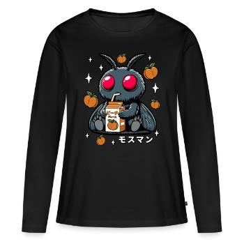 Jus de pêche Mothman - T-shirt manches longues Premium bio Femme - noir - Devant - Julia (174cm)