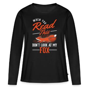 Cadeau de renard Renard roux - T-shirt manches longues Premium bio Femme - noir - Devant - Julia (174cm)