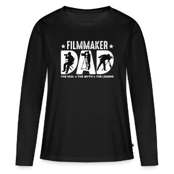 Cinéaste Papa L’idole Le mythe Le réalisateur - T-shirt manches longues Premium bio Femme - noir - Devant - Julia (174cm)