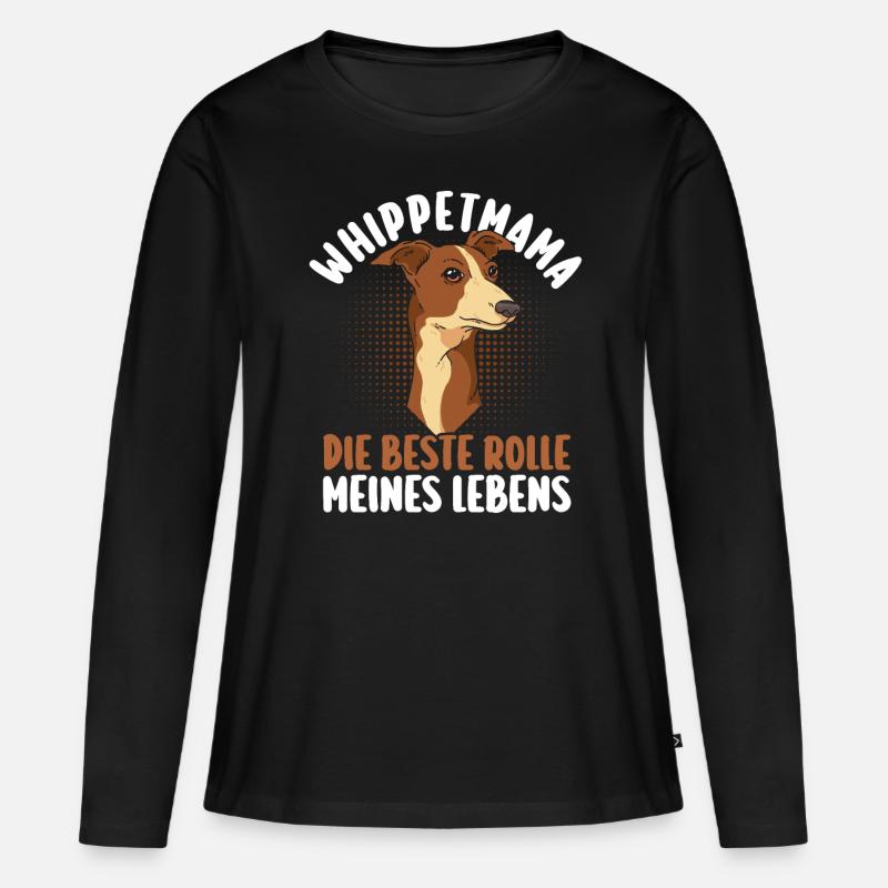 Hund Hundemama Whippetmama Mutter Whippet - Frauen Premium Bio Langarmshirt - Schwarz